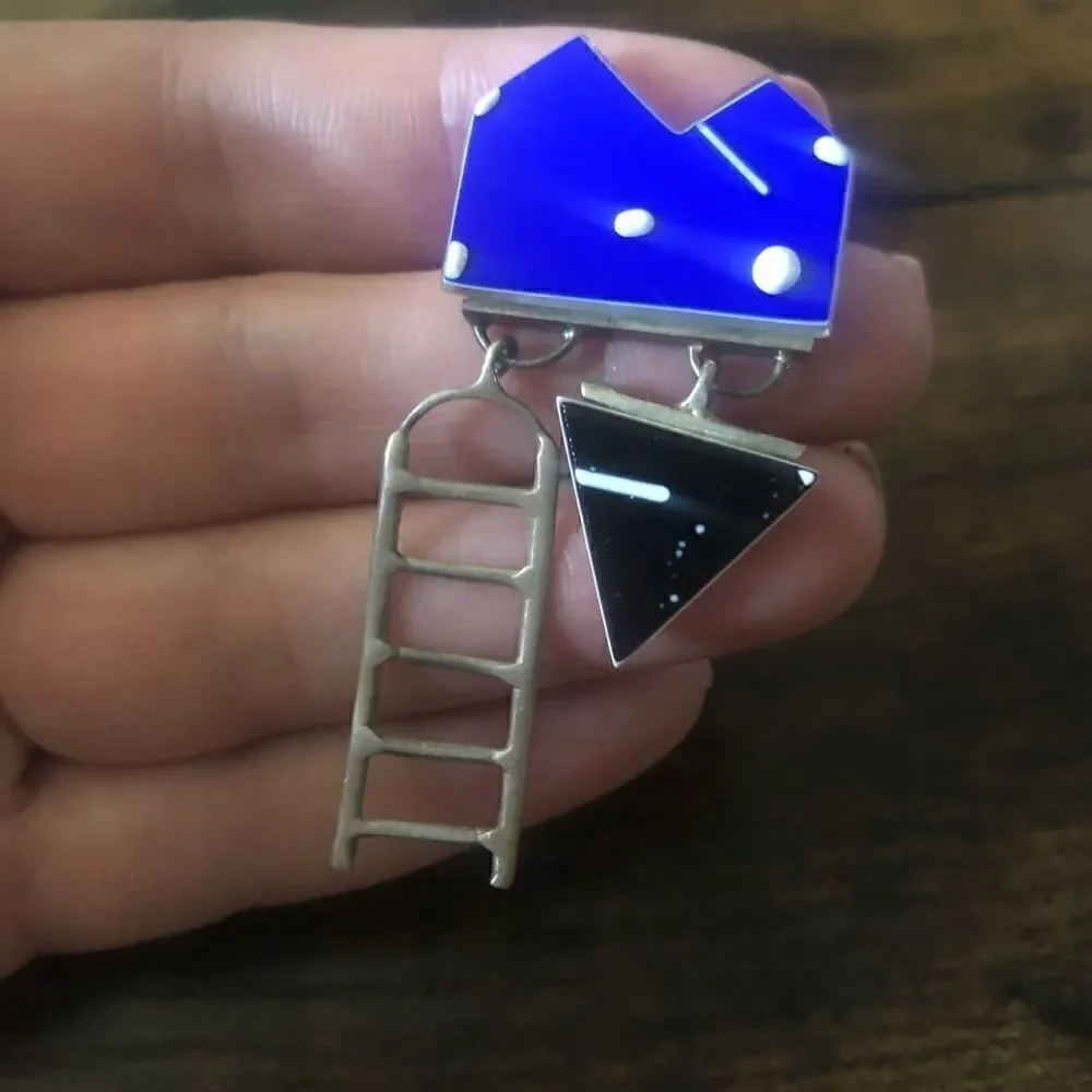 80’s  Sterling 925 Building Elements Earrings